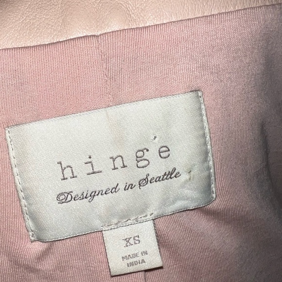 Hinge Seattle Quilted Leather Jacket Pink Size XS - Picture 8 of 16